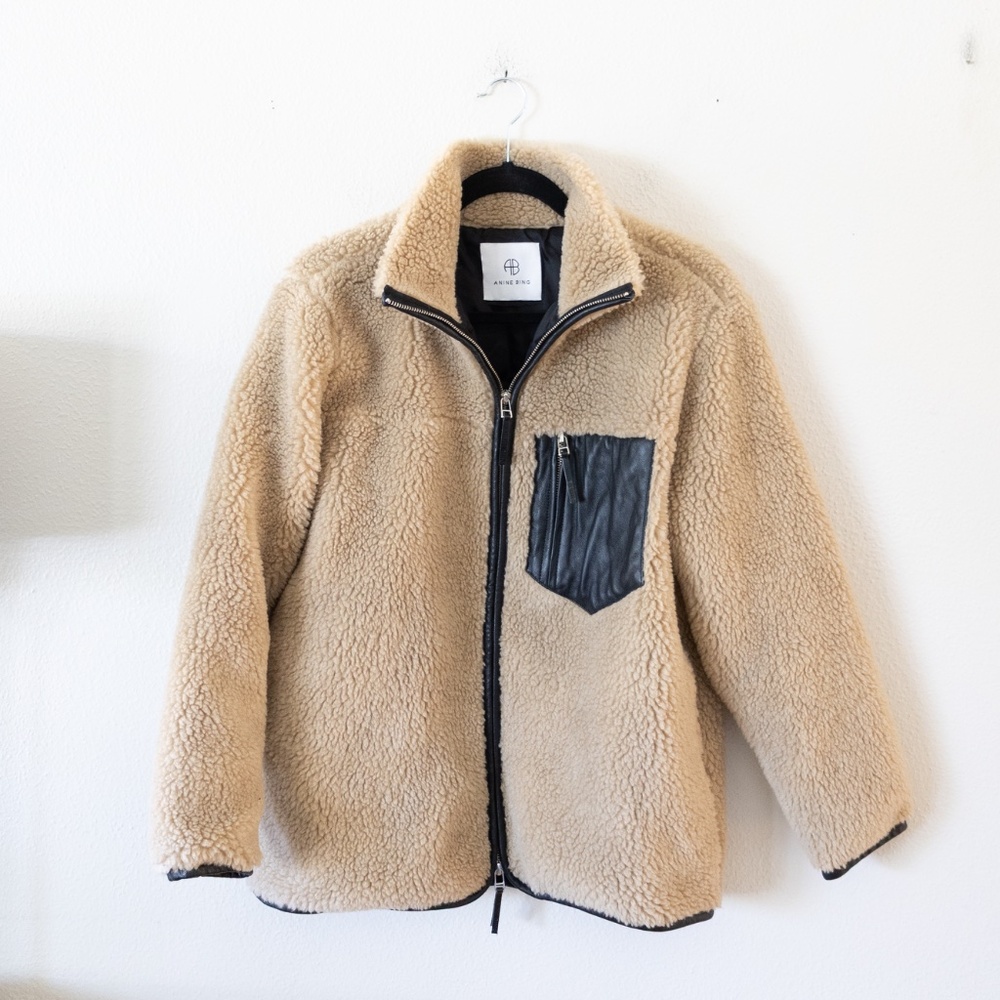Annie Bing Ryder Sherpa Jacket in Camel fleece - Picture 6 of 7